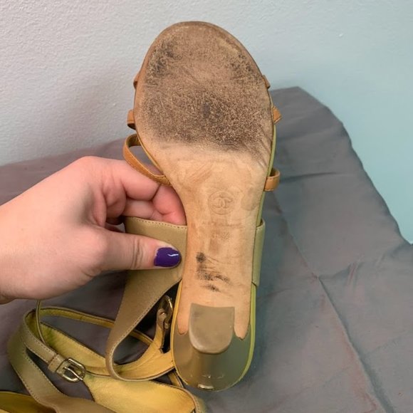 CHANEL Beige Open Toe Heels Size 36.5 - Picture 5 of 6